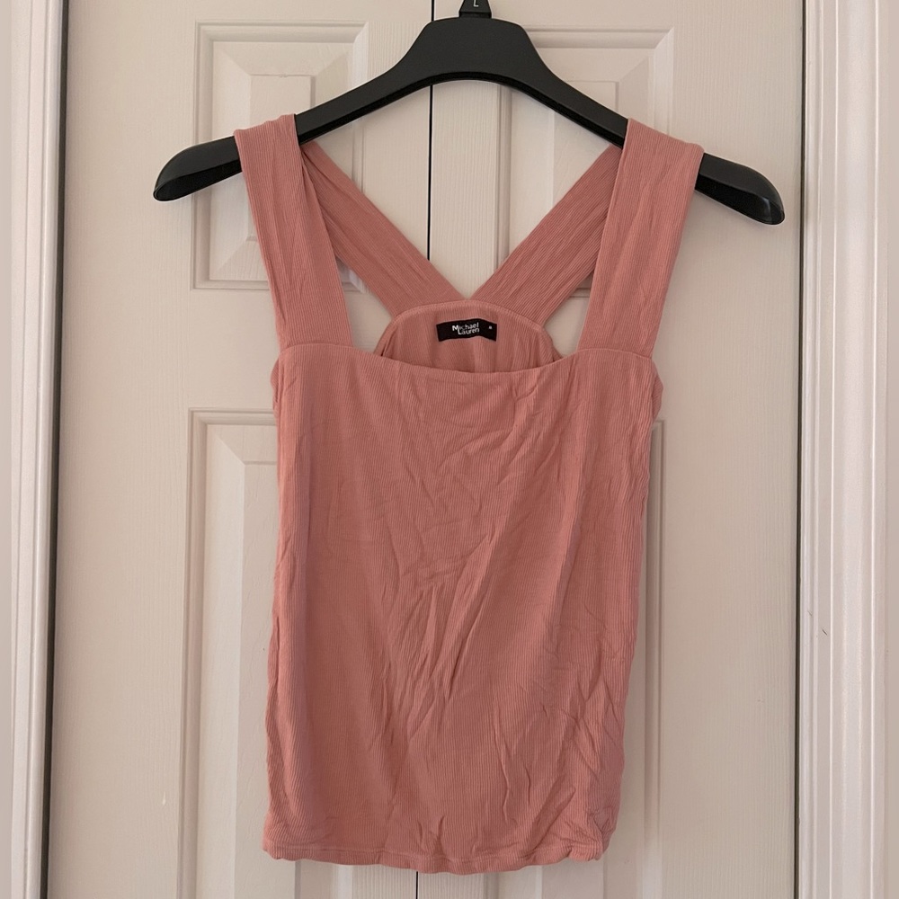 Michael Lauren Dusty Pink Square Tank, Size M